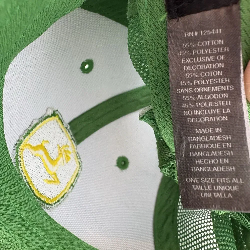 John Deere Hat Cap Adult‎ Trucker Mesh Adjustable Snapback Green Yellow Deer D3
